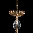 araña clásico en vidrio y cristal 3 luces Belle, fabricado en Italia viadurini