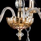 araña clásico en vidrio y cristal 3 luces Belle, fabricado en Italia viadurini
