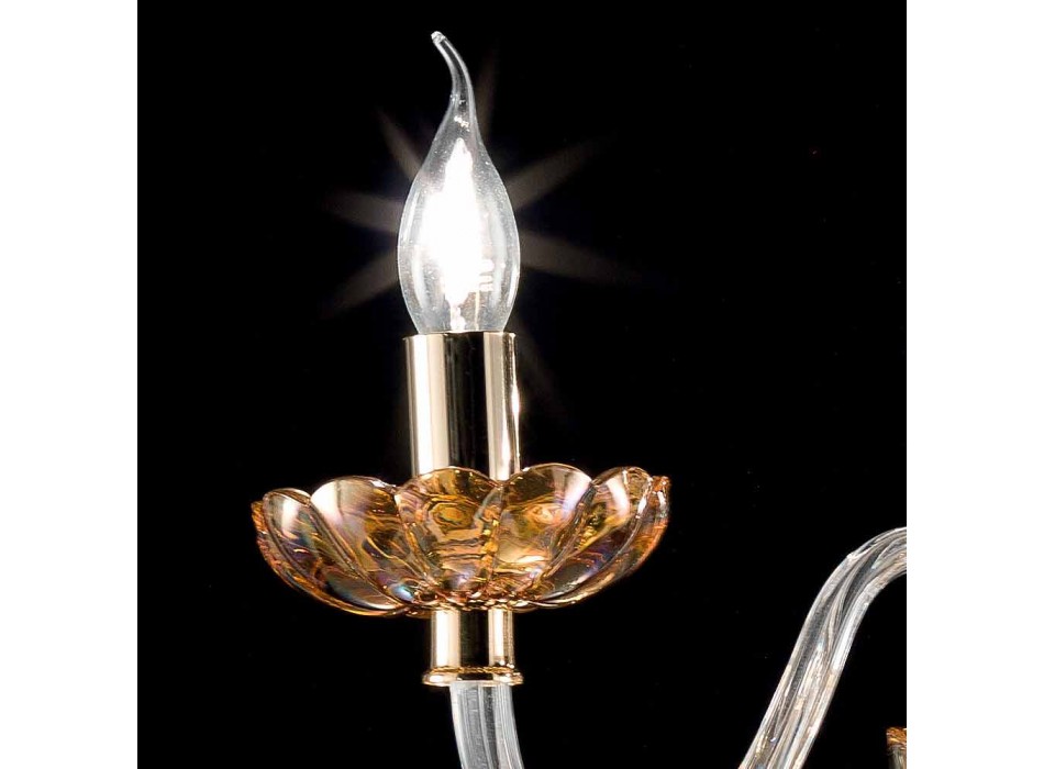 araña clásico en vidrio y cristal 3 luces Belle, fabricado en Italia