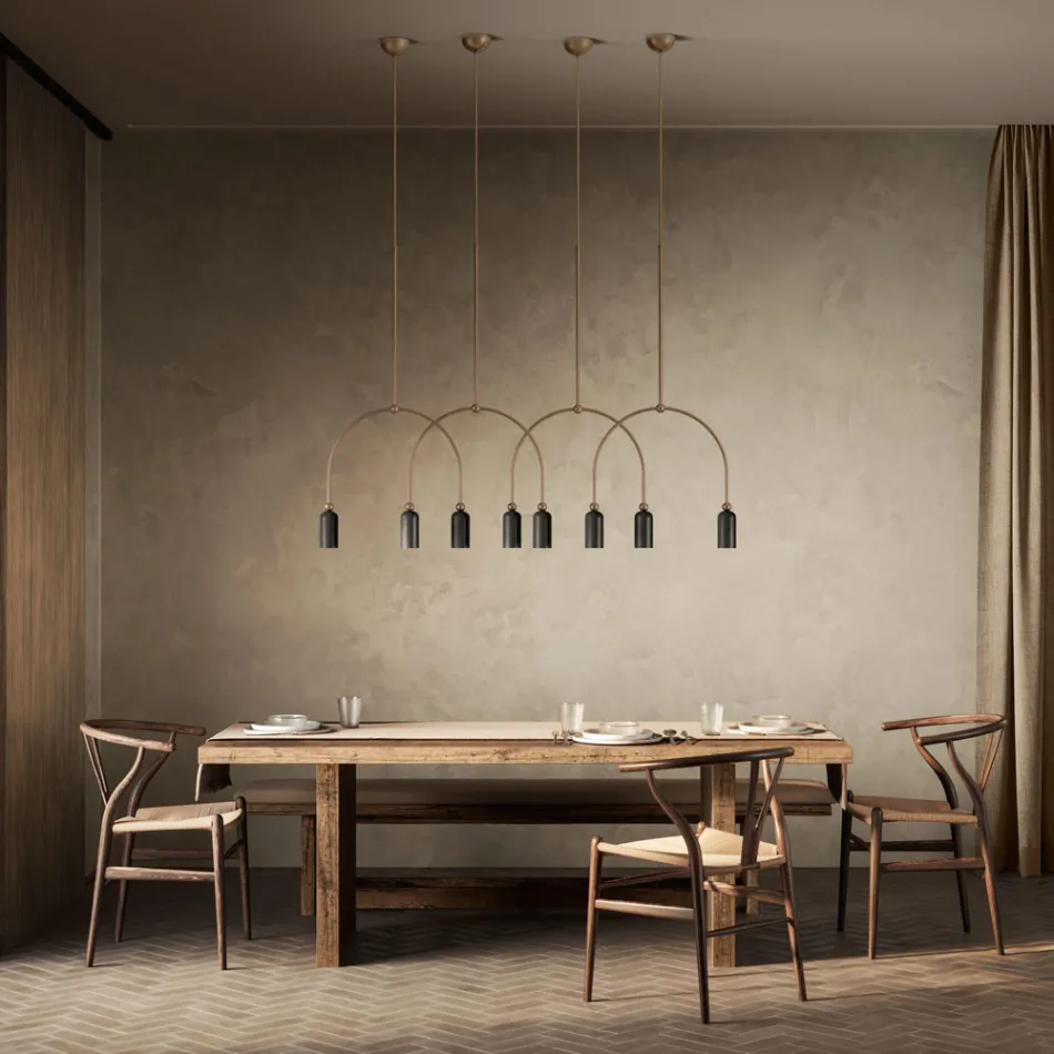 Araña de 2 Luces en Diferentes Acabados Made in Italy - Lady viadurini