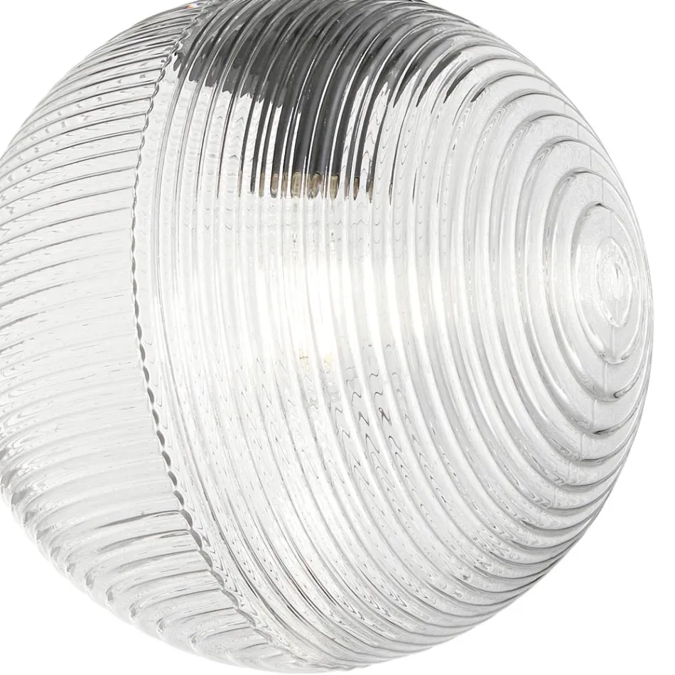 Lámpara de araña de 3 luces de cristal soplado en forma de esfera fabricada en Italia - Prilla viadurini