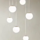 Lámpara de araña con 6 LED cubiertos por vidrio opcional y base en metal - Haya viadurini