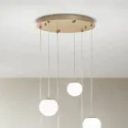 Lámpara de araña con 6 LED cubiertos por vidrio opcional y base en metal - Haya viadurini
