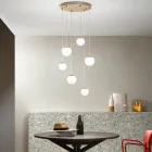 Lámpara de araña con 6 LED cubiertos por vidrio opcional y base en metal - Haya viadurini