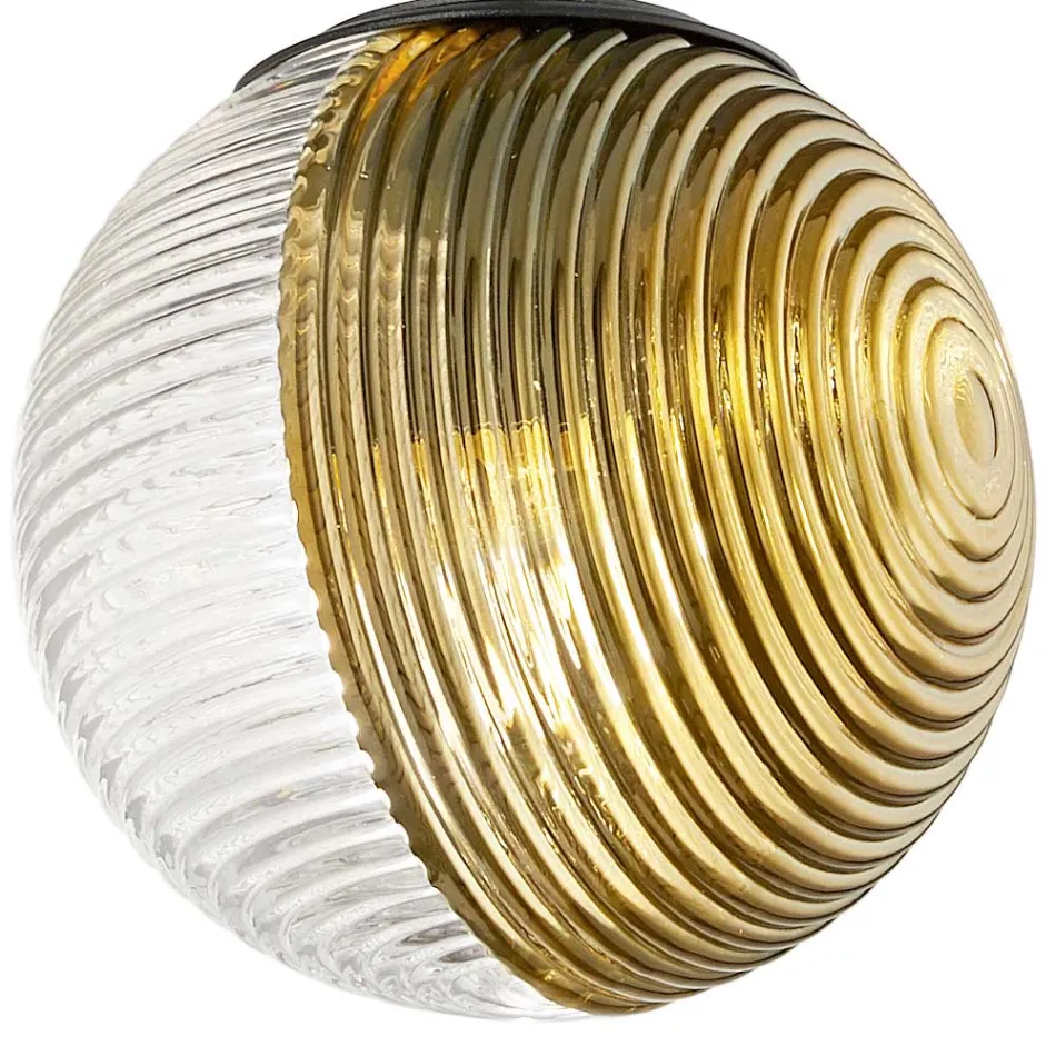 Lámpara de araña de 6 luces de cristal soplado en forma de esfera fabricada en Italia - Prilla viadurini