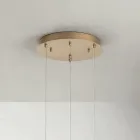 Araña con Base Redonda en Metal Pintado Dorado y Luz LED - Hornbeam viadurini