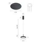 Araña con Base Redonda en Metal Pintado Dorado y Luz LED - Hornbeam viadurini