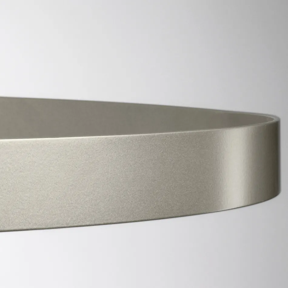 Lámpara de araña con cuerpo de cristal y 3 círculos de aluminio - Clara viadurini