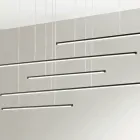 Lámpara de araña con luces LED horizontales en metal y cables ajustables - Naranja viadurini