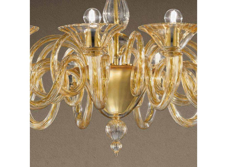 Araña de 12 luces hecha a mano de vidrio veneciano Made in Italy - Margherita