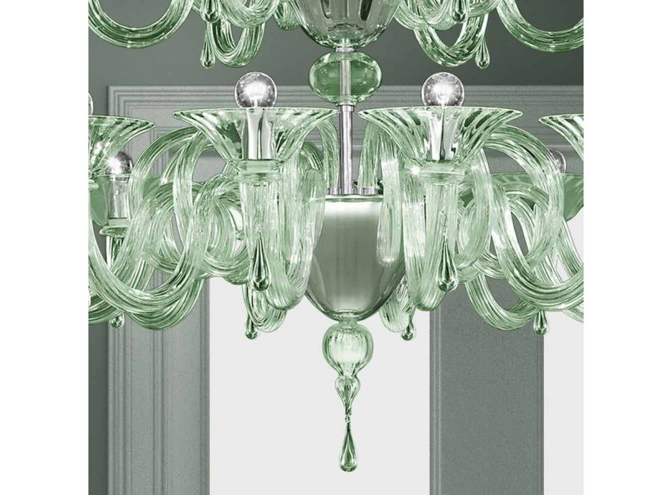 Araña de cristal veneciano de 18 luces hecha a mano en Italia - Margherita viadurini
