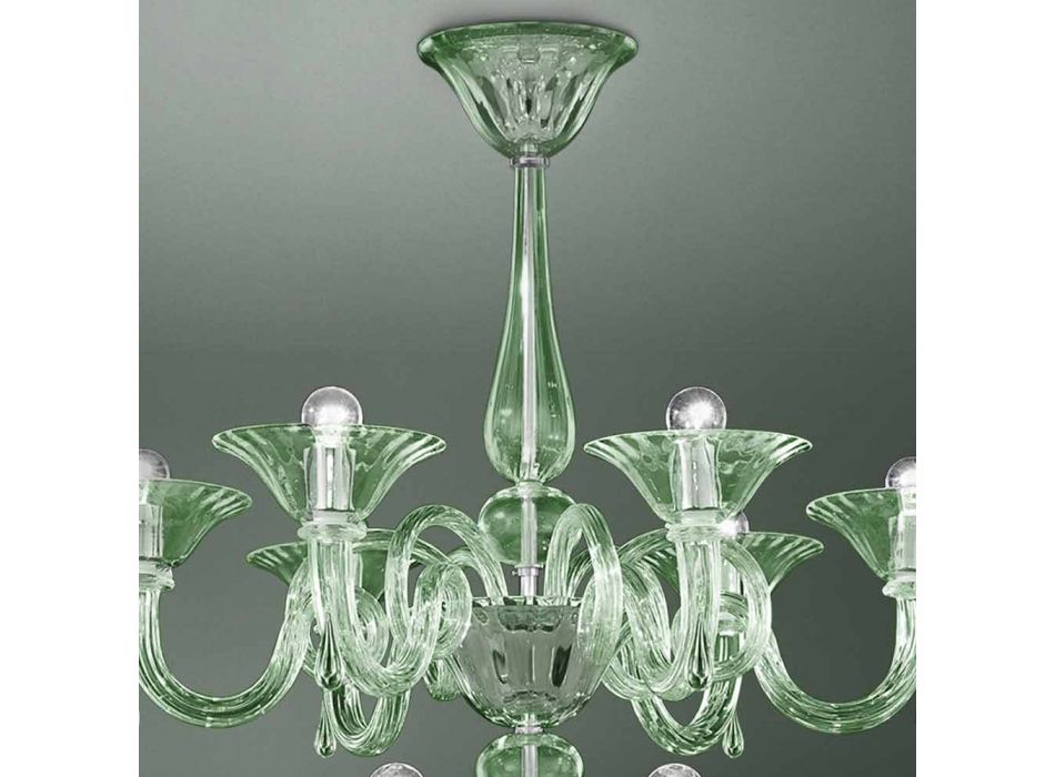 Araña de cristal veneciano de 18 luces hecha a mano en Italia - Margherita viadurini