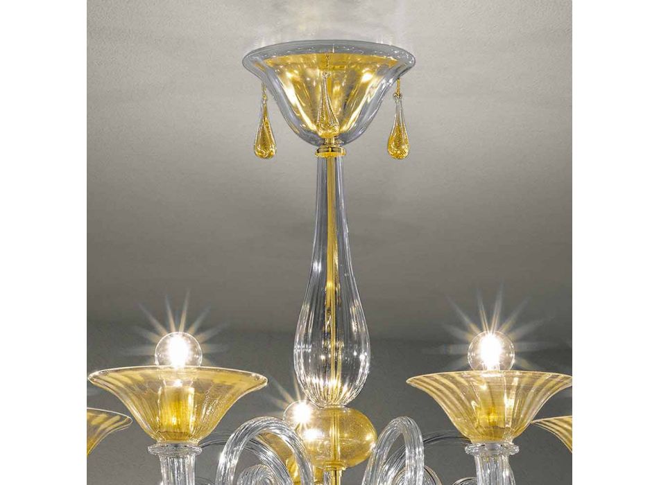 Araña de cristal Venecia de 5 luces, hecha a mano en Italia - Margherita