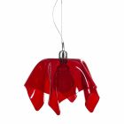 Araña de diseño transparente rojo con cortinas Dafne made in Italy viadurini