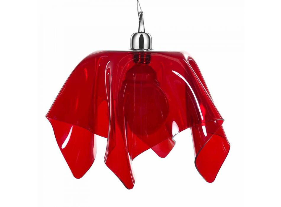 Araña de diseño transparente rojo con cortinas Dafne made in Italy viadurini
