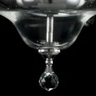 Diseño Lámpara 6 luces vidrio y cristal Ivy, fabricado en Italia viadurini