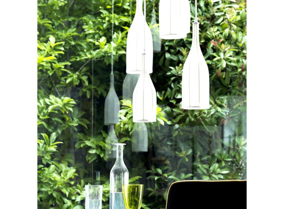 Araña de diseño con 6 pantallas de lámparas Grilli Mathusalem hecha en Italia