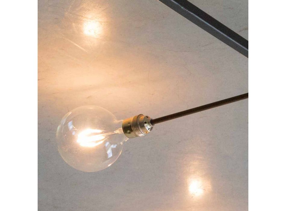 Araña de diseño hecha a mano en hierro con 4 luces Made in Italy - Anima