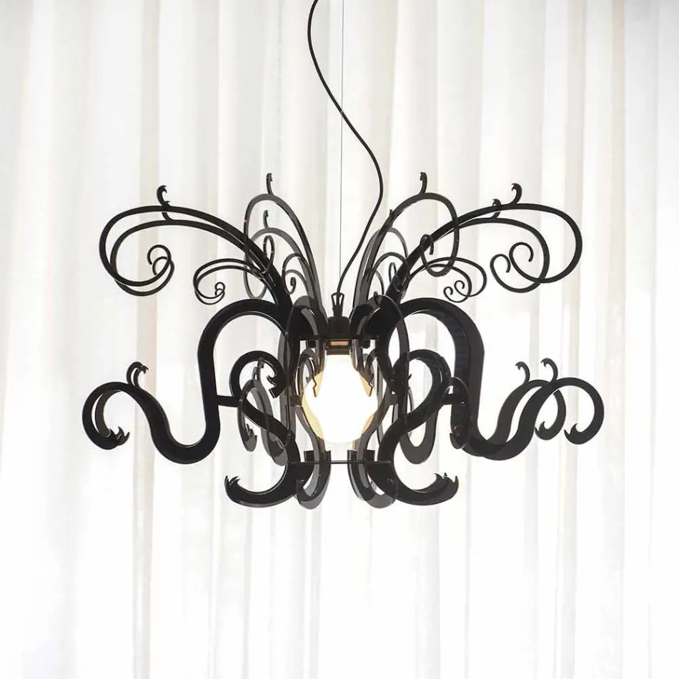 Araña de plexiglás de diseño moderno producida en Italia, Malito viadurini