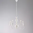 Lámpara de araña de madera y hierro lacado de fabricación italiana para decoración de interiores - Toscana viadurini