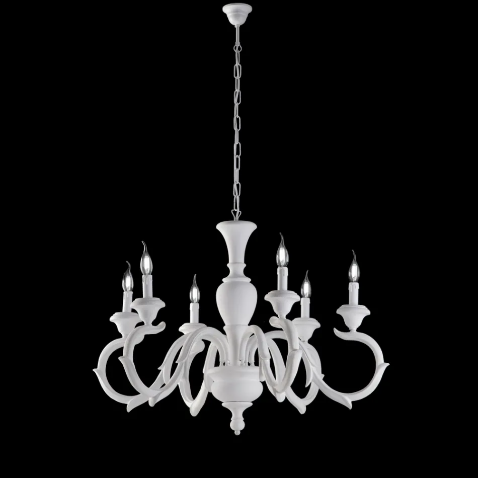 Lámpara de araña de madera fabricada en Italia para decoración de interiores - Florencia viadurini