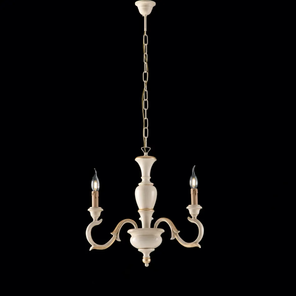 Lámpara de araña de madera fabricada en Italia para decoración de interiores - Florencia viadurini