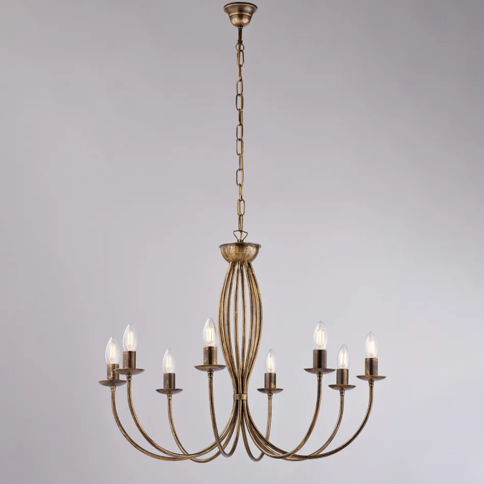 Lámpara de araña de metal blanco para iluminar espacios refinados – Roccia viadurini