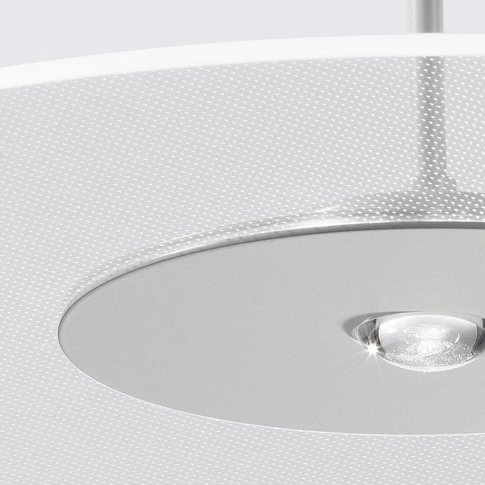 Lámpara de araña de metal con difusor de plexiglás micropunteado - Nora viadurini