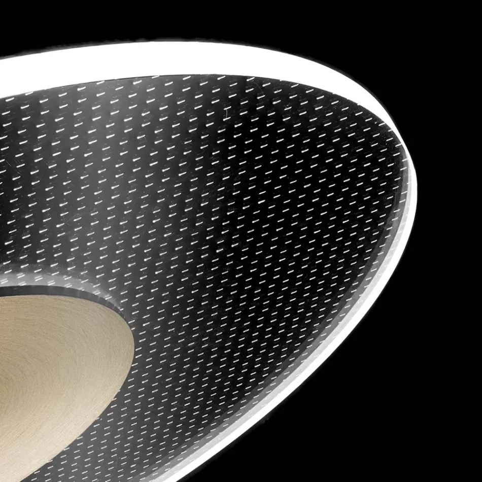 Lámpara de araña de metal con difusor de plexiglás micropunteado - Nora viadurini