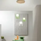 Lámpara de araña de metal pintado dorado con 3 LED y vidrio opcional - Haya viadurini