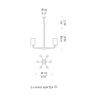 Araña en Venecia Vidrio y Metal Hecho a mano en Italia - Graham viadurini