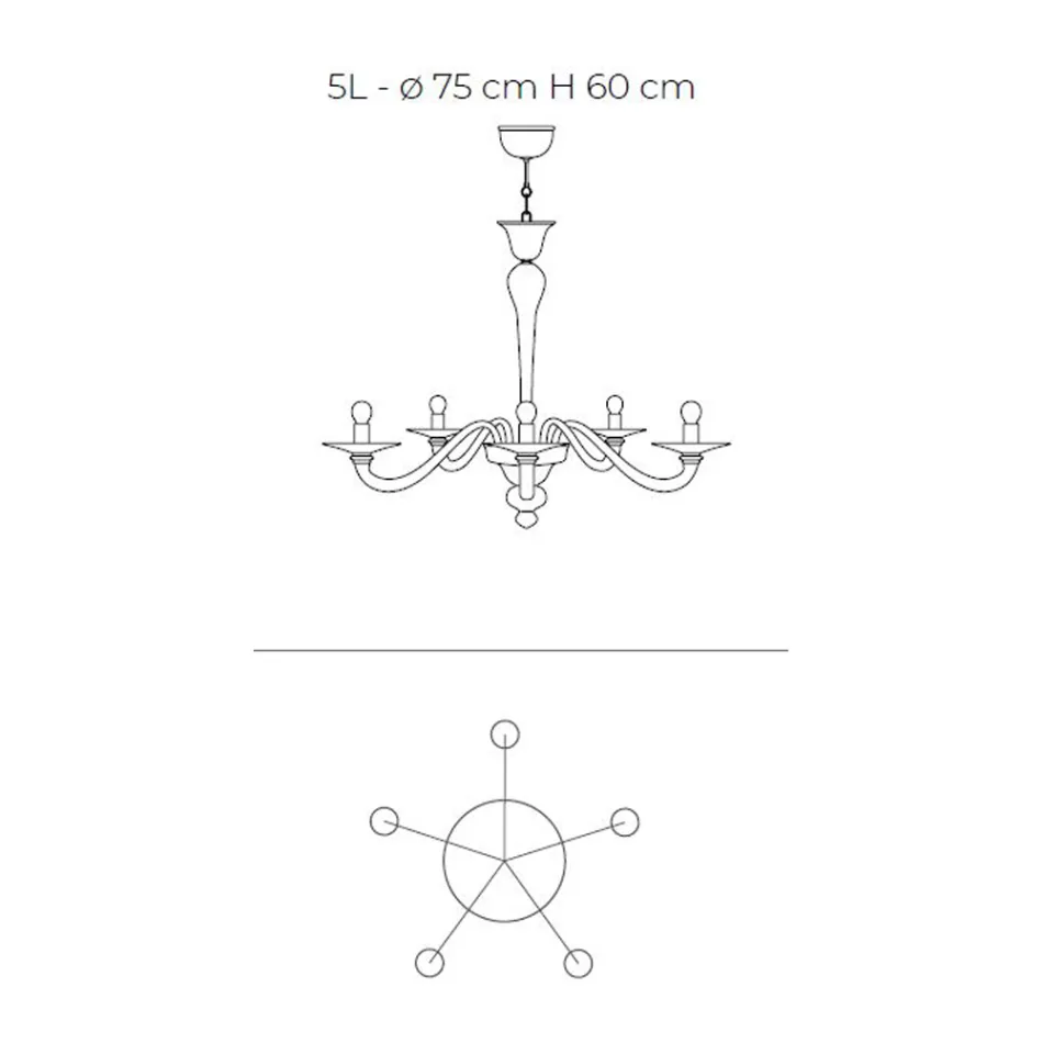 Lámpara de araña de vidrio veneciano soplado a mano de estilo clásico - Demetra viadurini