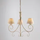 Lámpara de araña de dos luces de cristal y metal para espacios refinados – Draco viadurini