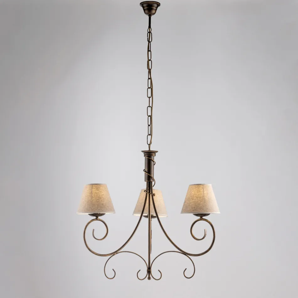 Lámpara de araña de dos luces de cristal y metal para espacios refinados – Draco viadurini