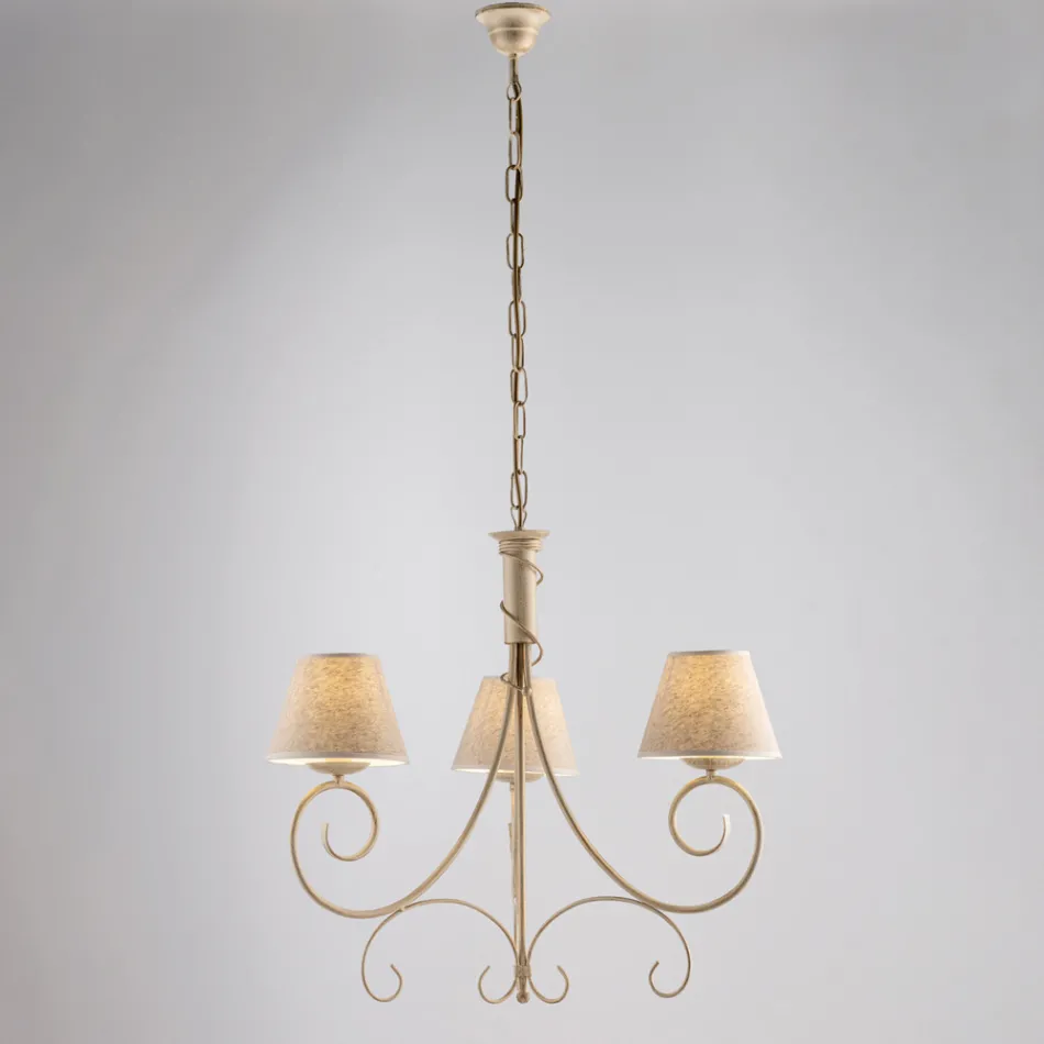 Lámpara de araña de dos luces de cristal y metal para espacios refinados – Draco viadurini