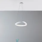 Una lámpara de araña de cristal blanco y metal para interiores elegantes – Voyager viadurini