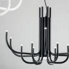 Araña LED de 13 luces en metal pintado blanco, negro o dorado - Escorpio viadurini