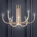 Araña LED de 13 luces en metal pintado blanco, negro o dorado - Escorpio viadurini