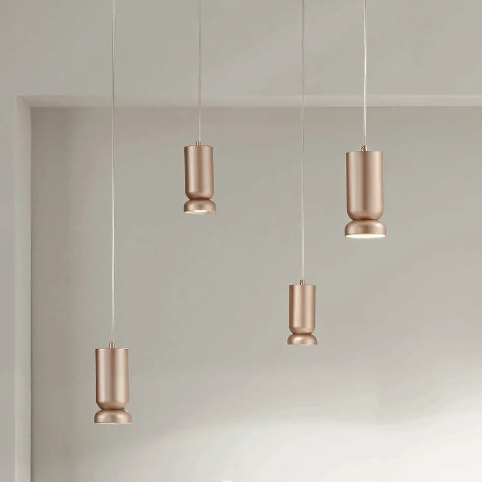 Lámpara de araña moderna en aluminio con recubrimiento en polvo y cable ajustable - Buxus viadurini