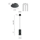 Lámpara de araña moderna en aluminio con recubrimiento en polvo y cable ajustable - Buxus viadurini