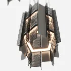 Velis - Lámpara de araña moderna de cristal fusionado con un diseño elegante, fabricada en Italia. viadurini