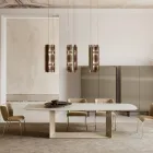 Velis - Lámpara de araña moderna de cristal fusionado con un diseño elegante, fabricada en Italia. viadurini