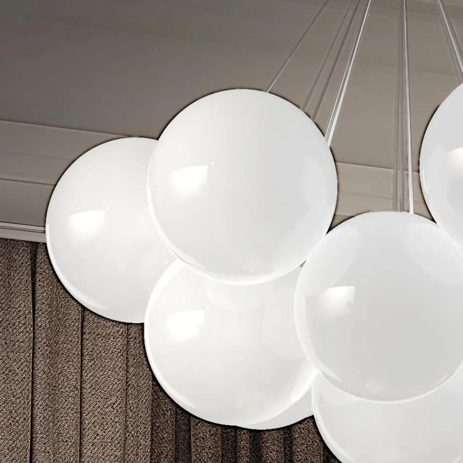 Candelabro moderno de vidrio veneciano soplado a mano - Nieve viadurini