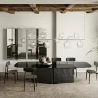 Lámpara de araña horizontal en metal y vidrio Pyrex transparente - Iperspazio viadurini