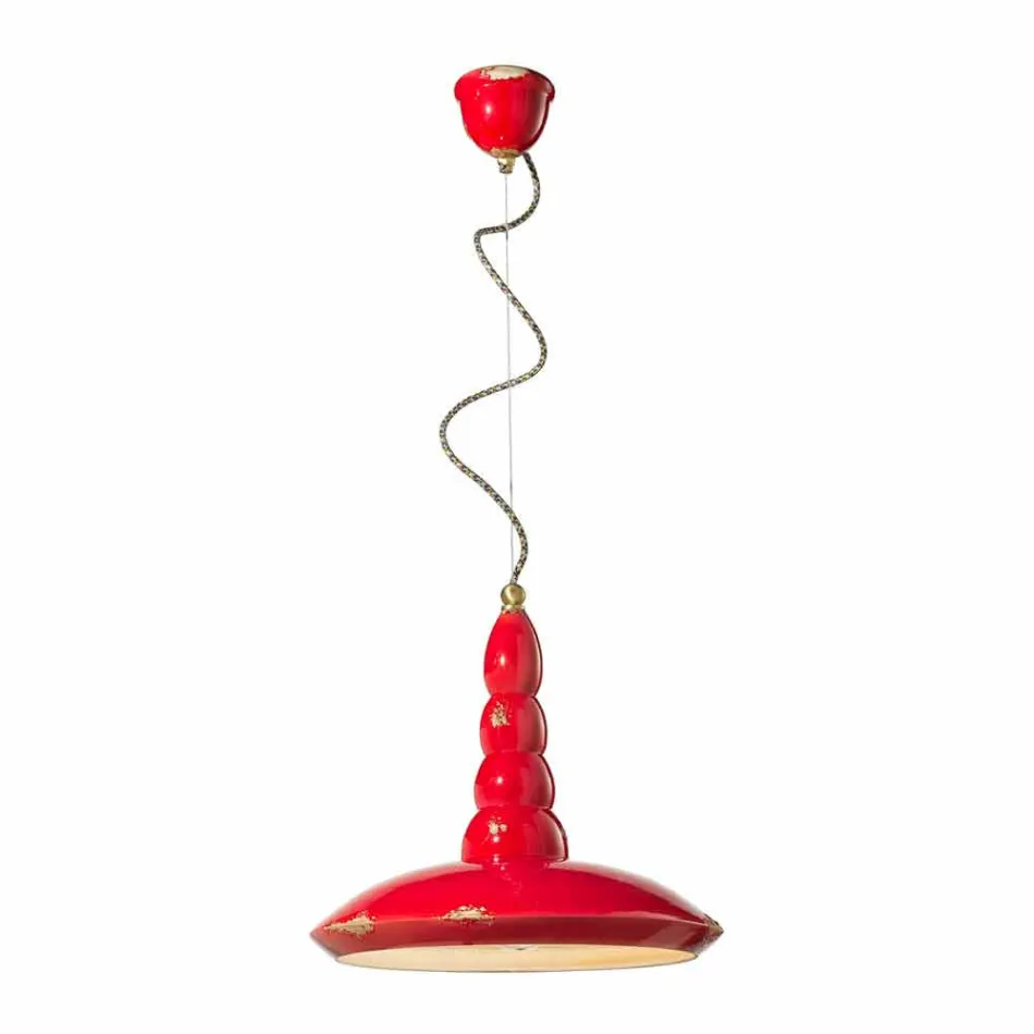 araña retro suspensión artesano cerámica Ferroluce viadurini