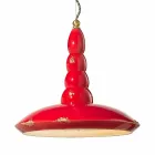 araña retro suspensión artesano cerámica Ferroluce viadurini