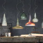 araña retro suspensión artesano cerámica Ferroluce viadurini