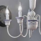 Lámpara de salón de 5 luces en cerámica pintada a mano y latón - Sanremo viadurini