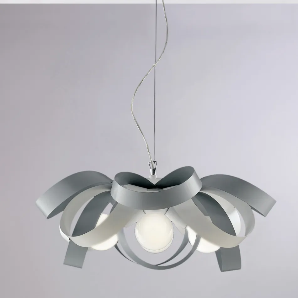 Lámpara de araña de metal blanco shabby chic para una decoración de buen gusto – Sea viadurini