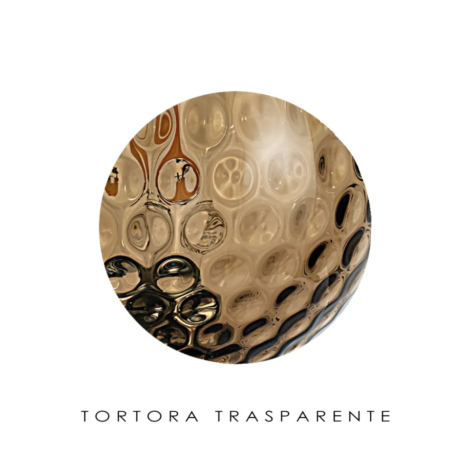 Lucilla - Lámpara colgante de cristal veneciano de tres cúpulas, fabricada en Italia. viadurini